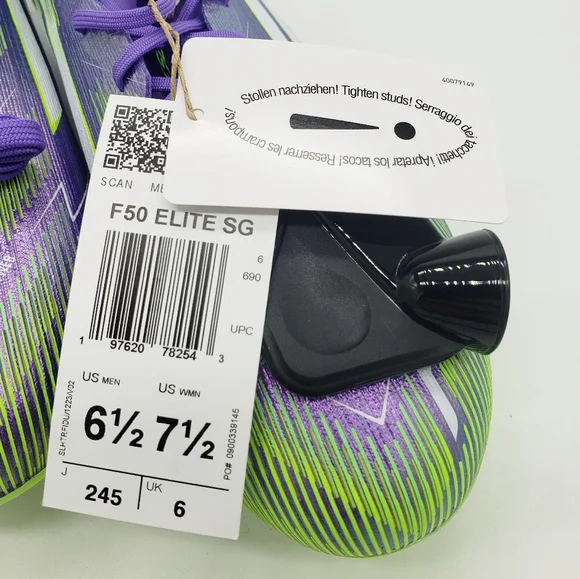 $270 Adidas F50 Elite SG Soccer Cleats Purple Green